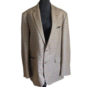 Brooks Brothers 1818 Madison Plaid Italian Wool Blazer Sport Coat Size 43L